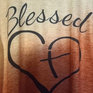 Women's Long-sleeved "Blessed" Top..XXL ..$17..Burnt Orange with Black Lettering